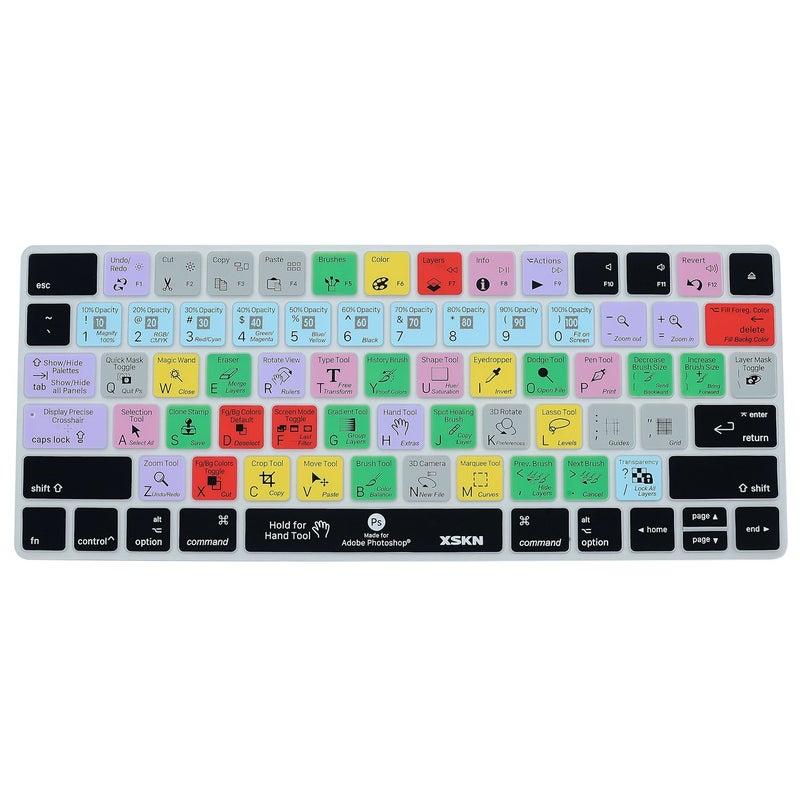 XSKN Magic Keyboard Photoshop CC Shortcut Keyboard Cover, XSKN Durable PS Hotkeys Silicone Keyboard Skin for Apple Magic Keyboard MLA22LL/A (US Version) - Image 1